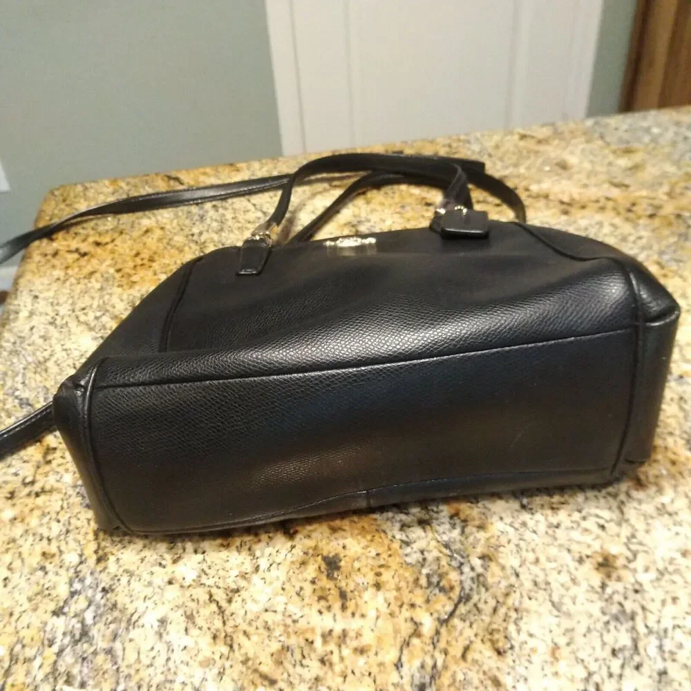 Coach Minetta Crossgrain Leather Black Satchel Crossbody Bag Handbag F34663